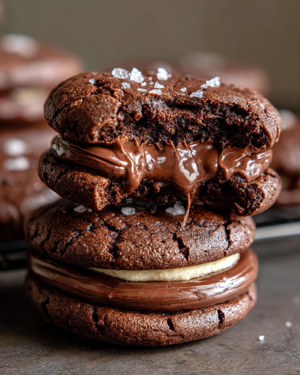 Irresistible Brownie Sandwich Cookies with Salted Chocolate Buttercream 6 Brownie Sandwich Cookies - detail 2