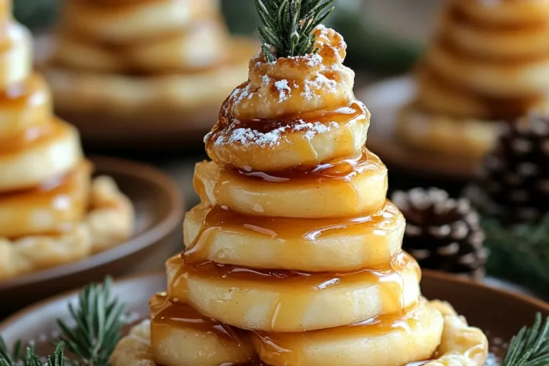 Caramel Apple Puff Pastry Christmas Trees
