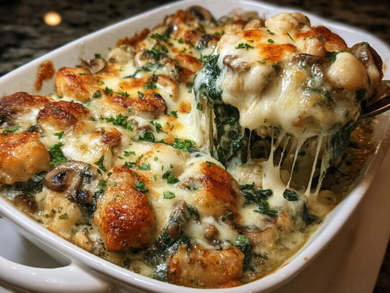 Cheesy Chicken Spinach Casserole