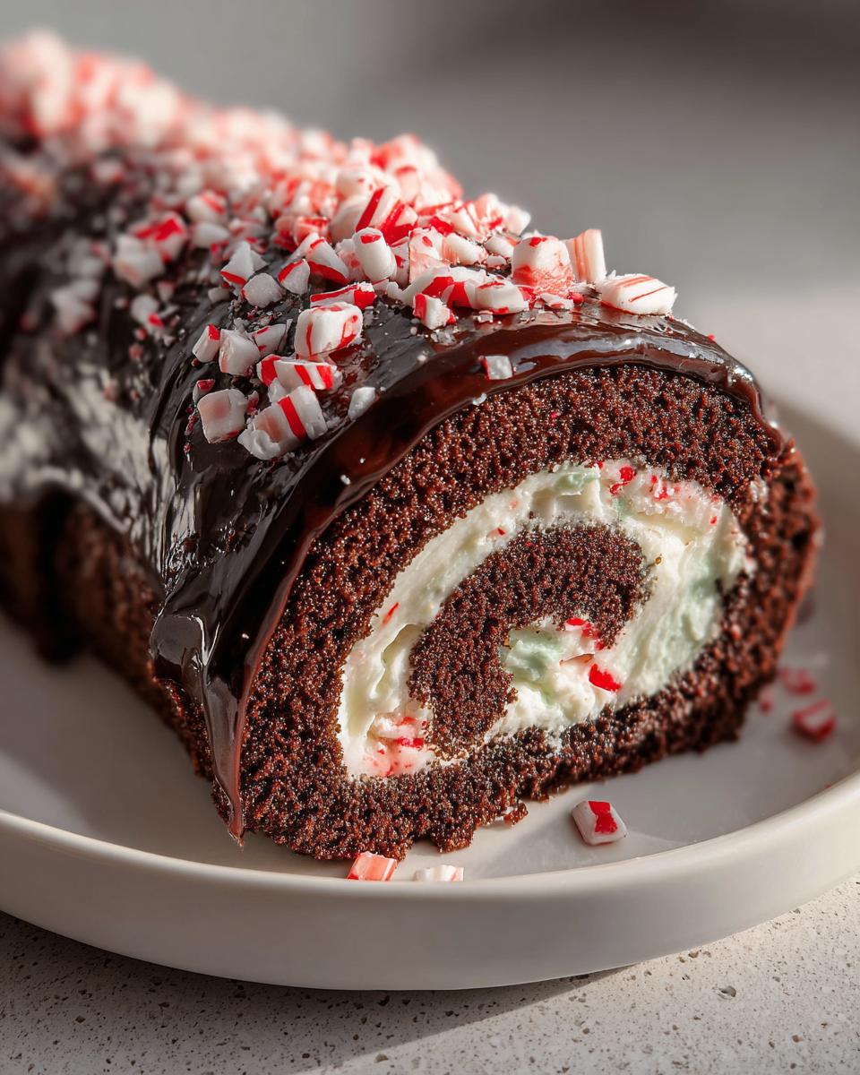 Decadent Chocolate Peppermint Roll Cake in Just 3 Steps 5 Chocolate Peppermint Roll Cake - detail 1