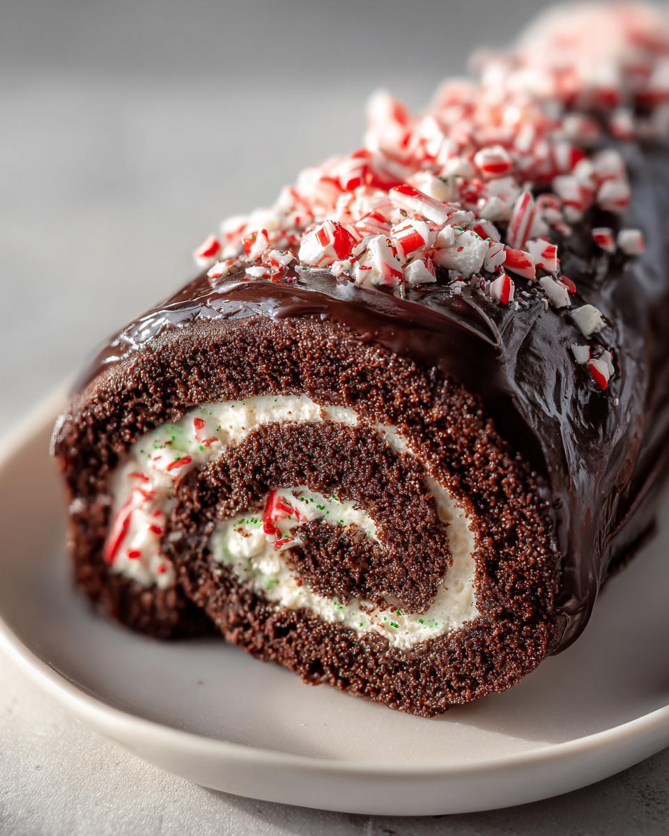 Decadent Chocolate Peppermint Roll Cake in Just 3 Steps 6 Chocolate Peppermint Roll Cake - detail 2