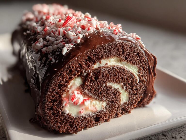 Chocolate Peppermint Roll Cake