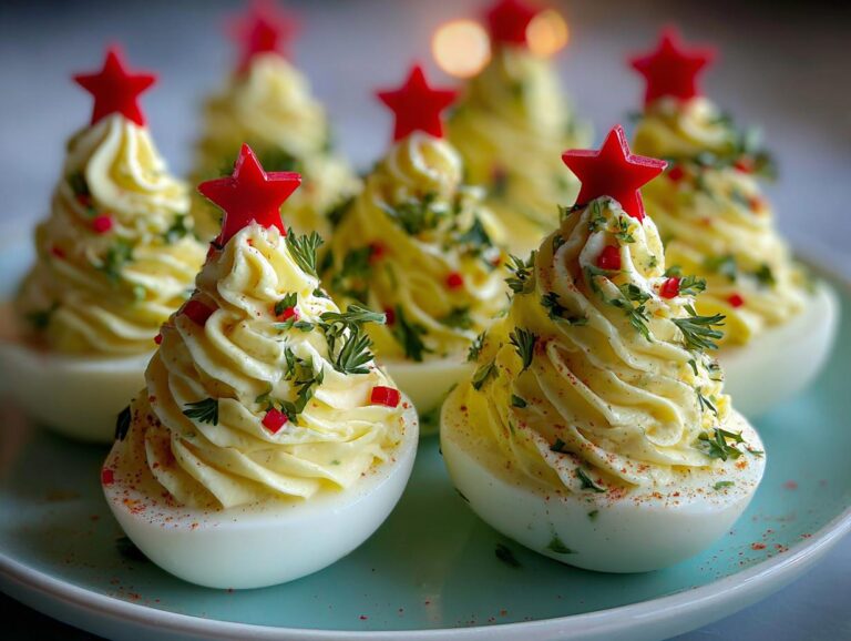 Christmas Tree Deviled Eggs
