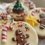 Christmas White Chocolate Donuts