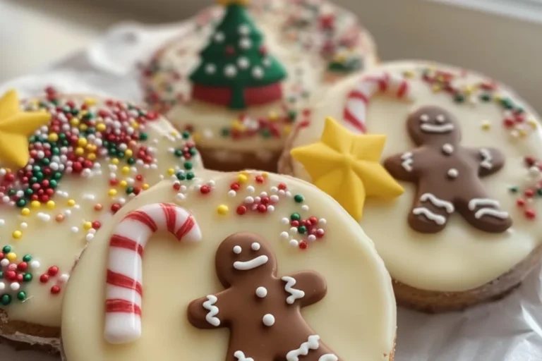 Christmas White Chocolate Donuts
