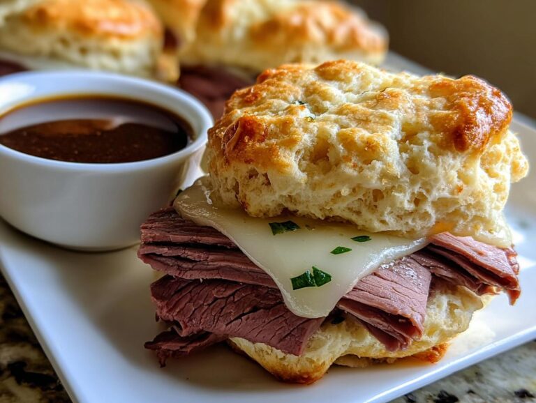 French Dip Biscuit Sandwiches
