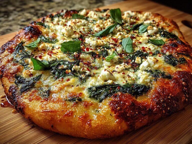 Greek Spinach Pizza