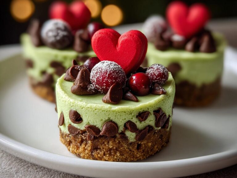 Grinch Mini Cheesecakes