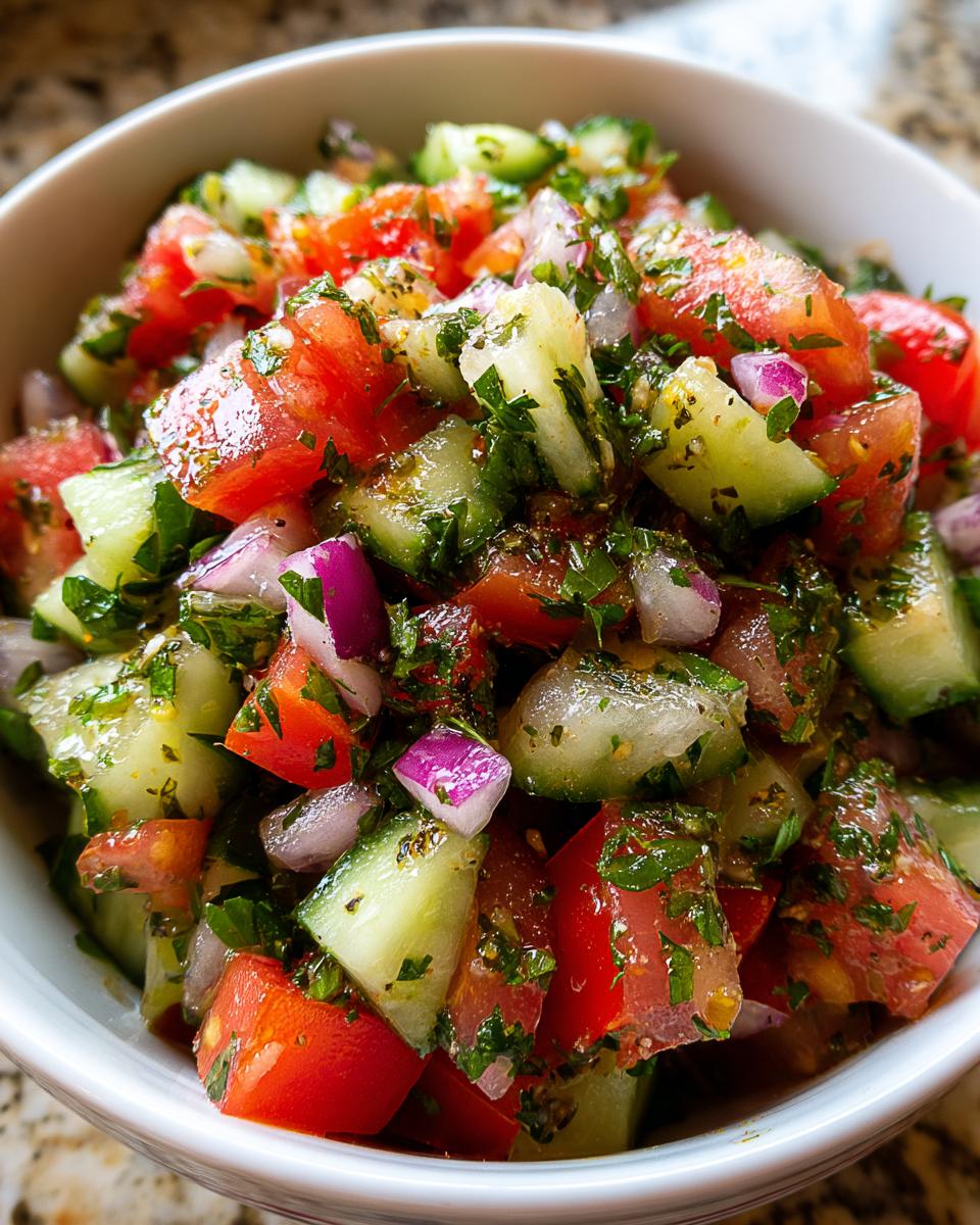 15-Minute Mediterranean Cucumber Salad That’s Irresistibly Fresh 6 Mediterranean Cucumber Salad - detail 2