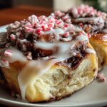Peppermint Bark Cinnamon Rolls