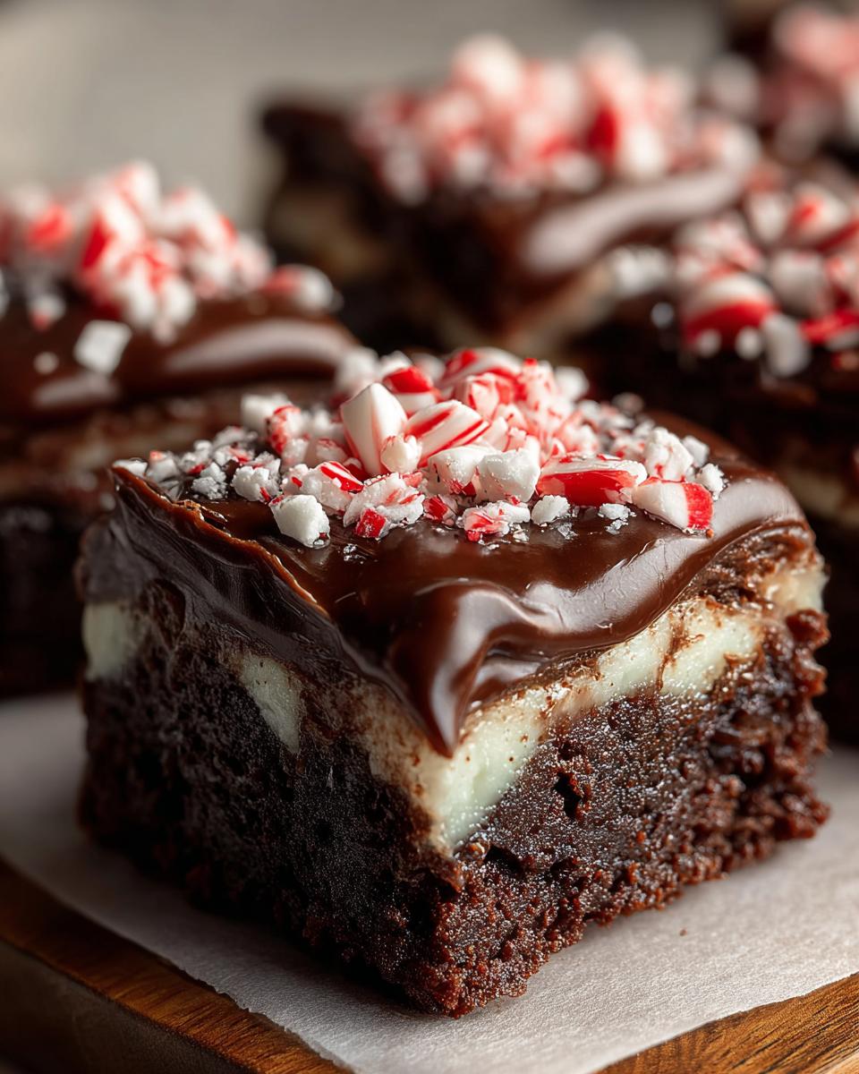 Peppermint Chocolate Brownies - 3-Layer Holiday Magic 6 Peppermint Chocolate Brownies - detail 2