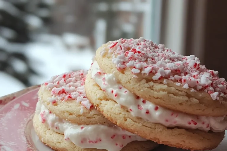Peppermint Sugar Cookie Sandwiches