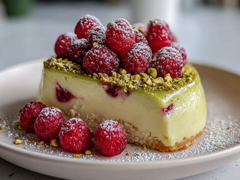 Pistachio Raspberry Cheesecake