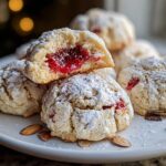 Raspberry Almond Snowball Cookies