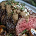 Roast Beef with Mushroom Gravy