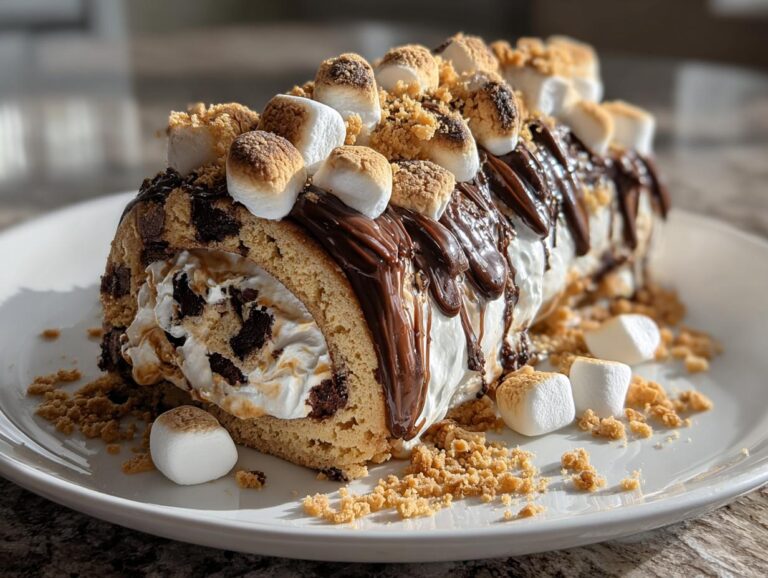 S’mores Cookie Dough Ice Cream Roll