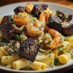 Steak and Shrimp Alfredo