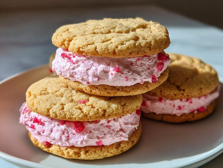 Strawberry Cookie Sandwiches