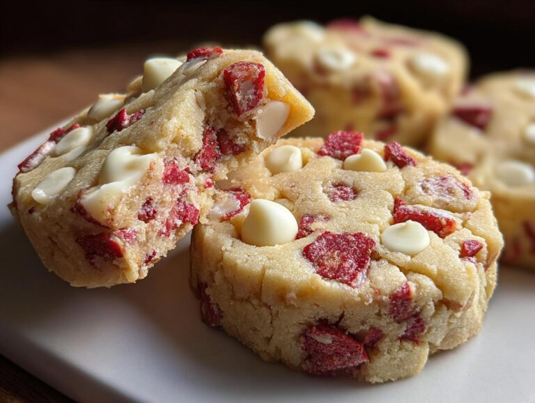 Strawberry White Chocolate Shortbread