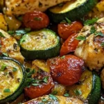 Baked Herb Chicken with Zucchini & Cherry Tomatoes