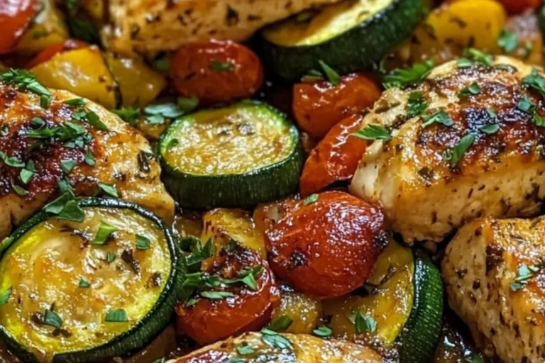 Baked Herb Chicken with Zucchini & Cherry Tomatoes