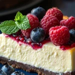 Baked Vanilla Cheesecake with Fresh Berries