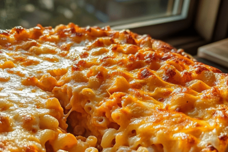 CHEESY MAC AND CHEESE PIZZA