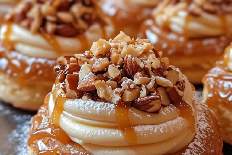 Caramel Nut Cream Puffs