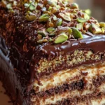 Chocolate Pistachio Layer Cake