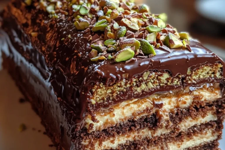 Chocolate Pistachio Layer Cake