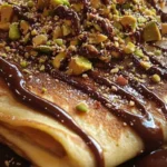 Chocolate Pistachio Stuffed Crepes