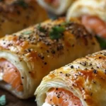 Cream Cheese Salmon Puff Pastry Rolls