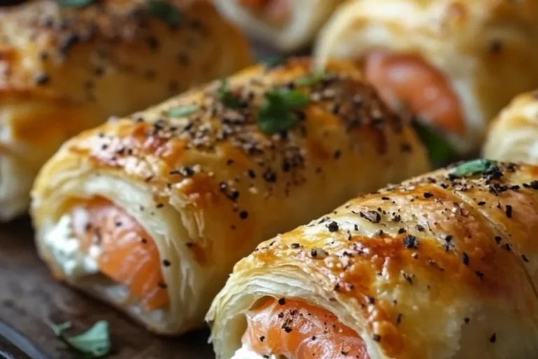 Cream Cheese Salmon Puff Pastry Rolls