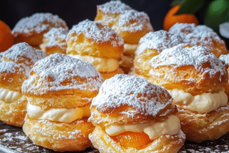 Cream Puffs with Mandarin Oranges