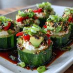 10-Minute Cucumber Sushi Bites – Irresistible Low-Carb Bliss 3 Cucumber Sushi Bites