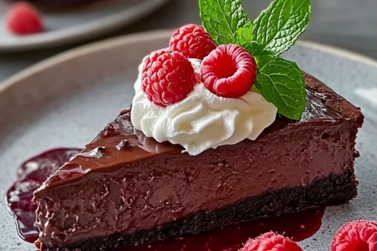 Dark Chocolate Raspberry Cheesecake