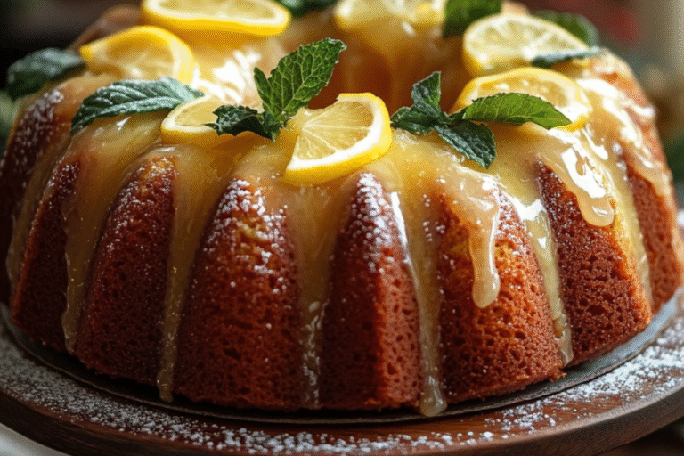 GOLDEN GLAZED LEMON BUNDT CAKE