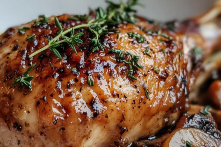 Herb Roasted Chicken with Mushroom Gravy and Mashed Potatoes
