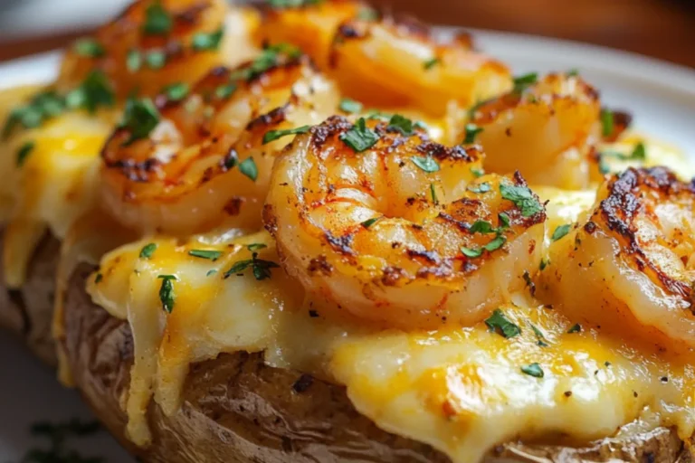 Loaded Baked Potato with Grilled Shrimp