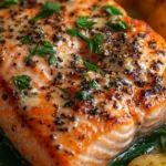 Pan-Seared Salmon in Creamy Spinach Sauce