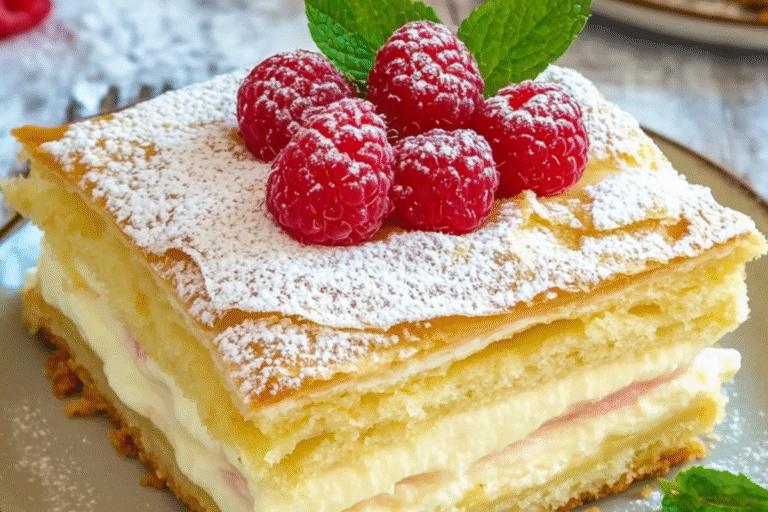 RASPBERRY VANILLA CUSTARD SLICE