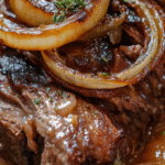 RED WINE POT ROAST with Caramelized Onions & Buttery Mashed Potatoes