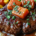 homemade Salisbury Steak with creamy mashed potatoes