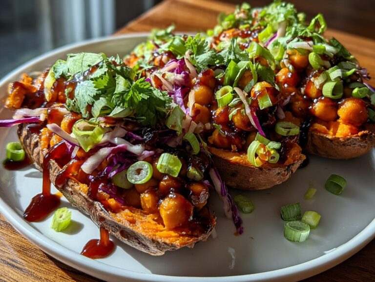 BBQ Chickpea Sweet Potatoes
