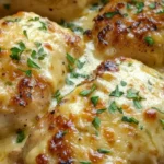 CHEESY GARLIC CREAM BAKED CHICKEN