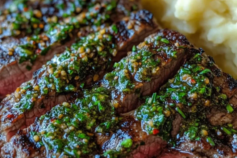 CHIMICHURRI STEAK WITH MASHED POTATOES
