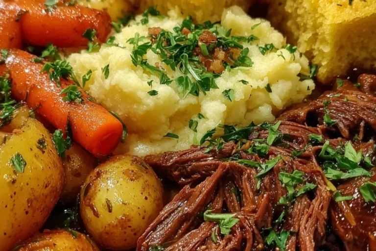 CLASSIC POT ROAST WITH VEGGIES & CORNBREAD