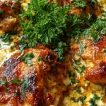 CREAMY GARLIC BUTTER CHICKEN & RICE