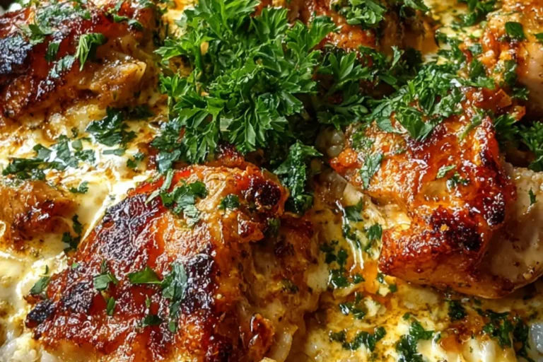 CREAMY GARLIC BUTTER CHICKEN & RICE