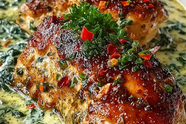 CREAMY GARLIC SPINACH CHICKEN
